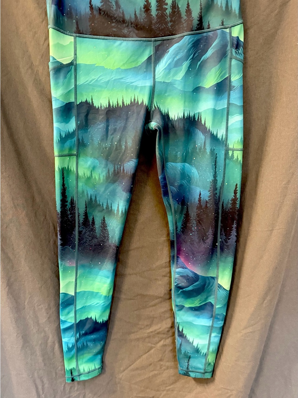 Constantly Varied Gear Aurora Forest Print Leggings - Teal, Green, Blue